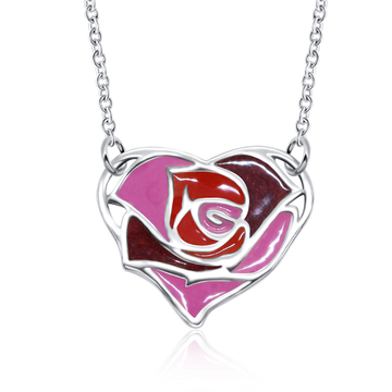 Sweetheart Roses Designed Silver Necklace SPE-3530